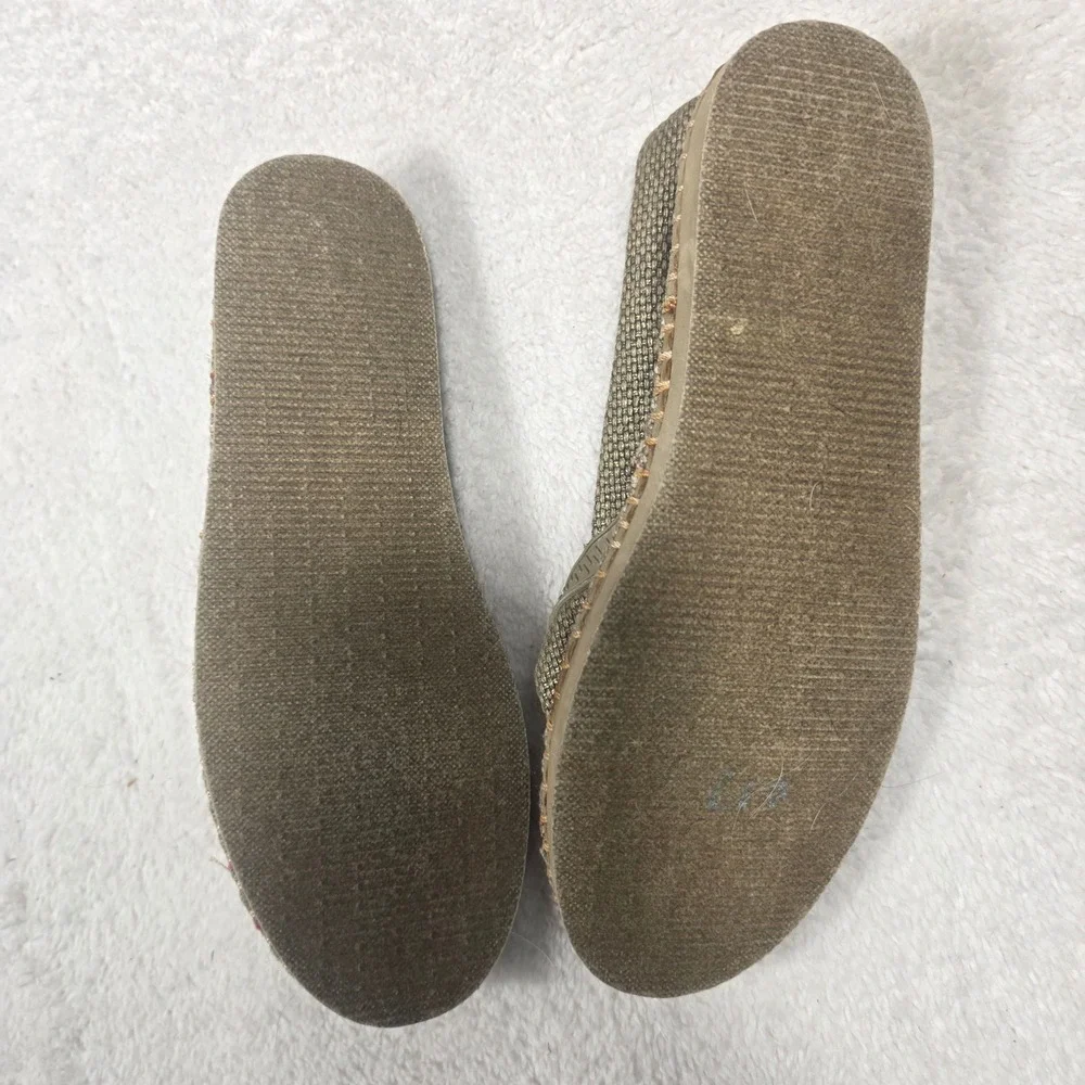 Dirty Laundry Hazen Espadrille‎ Women 7 Gold Metallic Slip On Woven Boho Flat